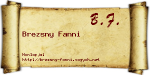 Brezsny Fanni névjegykártya