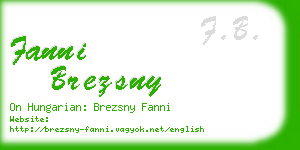 fanni brezsny business card